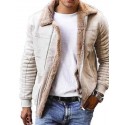 Men's Jacket Outdoor Street Daily Winter Regular Coat Regular Fit Thermal Warm Windproof Breathable Streetwear Sporty Casual Jacket Long Sleeve Solid Color Pocket Black Blue Gray / Faux Leather