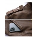 Men's Jacket Casual Jacket Outdoor Street Daily Fall Winter Regular Coat Regular Fit Thermal Warm Breathable Sporty Casual Jacket Long Sleeve Solid Color Pocket Full Zip Dark Grey Brown