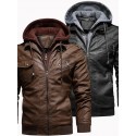 Men's Jacket Casual Jacket Outdoor Street Daily Fall Winter Regular Coat Regular Fit Thermal Warm Breathable Sporty Casual Jacket Long Sleeve Solid Color Pocket Full Zip Dark Grey Brown