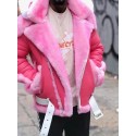 Men's Jacket Outdoor Street Daily Winter Regular Coat Regular Fit Thermal Warm Windproof Breathable Streetwear Sporty Casual Jacket Long Sleeve Solid Color Pocket Pink / Faux Leather