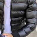 Men's Jacket Outdoor Street Daily Winter Regular Coat Regular Fit Thermal Warm Windproof Breathable Streetwear Sporty Casual Jacket Long Sleeve Solid Color Pocket Black / Faux Leather / Going out