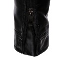 Men's Jacket Business Going out Fall Winter Regular Coat Regular Fit Waterproof Windproof Warm Streetwear Business Jacket Long Sleeve Solid Color Pocket Black / Faux Leather