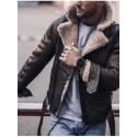 Men's Jacket Street Daily Fall Winter Short Coat Regular Fit Windproof Warm Casual Jacket Long Sleeve Solid Color Quilted Brown