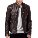 Men's Regular Pocket Coat Black Brown Street Fall Zipper Stand Collar Regular Fit XS S M L XL XXL / Winter / Faux Leather / Long Sleeve / Dry clean only / Micro-elastic