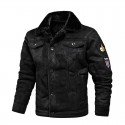 Men's Jacket Daily Winter Regular Coat Regular Fit Casual Jacket Long Sleeve Solid Colored Embroidered Black Khaki Brown