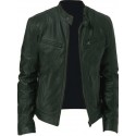 Men's Faux Leather Jacket Daily Fall & Winter Regular Coat Stand Collar Regular Fit Jacket Long Sleeve Solid Colored White Black Gray
