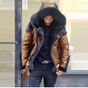 Men's Jacket Outdoor Street Daily Fall Winter Regular Coat Regular Fit Thermal Warm Windproof Breathable Streetwear Sporty Casual Jacket Long Sleeve Solid Color Pocket Green Black Pink / Faux Leather