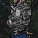 Men's Sweatshirt Camo / Camouflage Pocket Casual Daily Weekend Sportswear Casual Hoodies Sweatshirts  Long Sleeve Gray