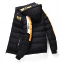 Men's Parka Outdoor Street Daily Fall Winter Regular Coat Regular Fit Warm Breathable Sporty Casual Jacket Long Sleeve Letter Pocket Full Zip Black Yellow Khaki / Going out