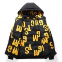 Men's Parka Outdoor Street Daily Fall Winter Regular Coat Regular Fit Warm Breathable Sporty Casual Jacket Long Sleeve Letter Pocket Full Zip Black Yellow Khaki / Going out