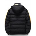 Men's Parka Outdoor Street Daily Fall Winter Regular Coat Regular Fit Warm Breathable Sporty Casual Jacket Long Sleeve Letter Pocket Full Zip Black Yellow Khaki / Going out