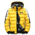 Men's Parka Outdoor Street Daily Fall Winter Regular Coat Regular Fit Warm Breathable Sporty Casual Jacket Long Sleeve Letter Pocket Full Zip Black Yellow Khaki / Going out