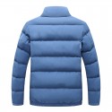 Men's Parka Outdoor Street Daily Fall Winter Regular Coat Stand Collar Regular Fit Warm Breathable Sporty Casual Jacket Long Sleeve Plain Pocket Full Zip Black Blue Wine / Going out