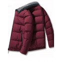 Men's Parka Outdoor Street Daily Fall Winter Regular Coat Stand Collar Regular Fit Warm Breathable Sporty Casual Jacket Long Sleeve Plain Pocket Full Zip Black Blue Wine / Going out
