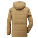 Men's Parka Outdoor Street Daily Fall Winter Long Coat Regular Fit Thermal Warm Breathable Sporty Casual Jacket Long Sleeve Solid Color Fur Trim Pocket Green Blue Khaki / Full Zip / Going out