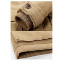 Men's Parka Outdoor Street Daily Fall Winter Long Coat Regular Fit Thermal Warm Breathable Sporty Casual Jacket Long Sleeve Solid Color Fur Trim Pocket Green Blue Khaki / Full Zip / Going out
