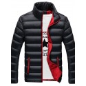 Men's Parka Outdoor Street Daily Winter Regular Coat Stand Collar Regular Fit Warm Breathable Sporty Casual Jacket Long Sleeve Solid Color Pocket Full Zip Black Blue Royal Blue / Going out