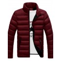 Men's Parka Outdoor Street Daily Winter Regular Coat Stand Collar Regular Fit Warm Breathable Sporty Casual Jacket Long Sleeve Solid Color Pocket Full Zip Black Blue Royal Blue / Going out