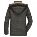 Men's Hiking Down Jacket Winter Outdoor Solid Color Windproof Fleece Lining Warm Jacket Parka Black khaki Dark Blue Army Green