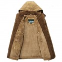 Men's Hiking Down Jacket Winter Outdoor Solid Color Windproof Fleece Lining Warm Jacket Parka Black khaki Dark Blue Army Green