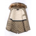 Men's Parka Daily Winter Regular Coat Stand Collar Loose Fit Thermal Warm Windproof Breathable Lightweight Elegant Jacket Long Sleeve Solid Color Drawstring Black Khaki Army Green