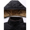 Men's Padded Long Coat Regular Fit Jacket Solid Colored Black / Plus Size / Plus Size