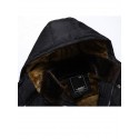 Men's Padded Long Coat Regular Fit Jacket Solid Colored Black / Plus Size / Plus Size