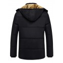 Men's Padded Long Coat Regular Fit Jacket Solid Colored Black / Plus Size / Plus Size
