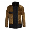 Men's Padded Long Coat Regular Fit Jacket Solid Colored Black / Plus Size / Plus Size