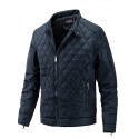 Men's Parka Outdoor Street Daily Fall Winter Regular Coat Stand Collar Regular Fit Warm Breathable Streetwear Casual Jacket Long Sleeve Solid Color Pocket Black Wine Royal Blue / Going out