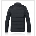 Men's Parka Outdoor Street Daily Fall Winter Regular Coat Stand Collar Regular Fit Warm Breathable Streetwear Sporty Casual Jacket Long Sleeve Plain Pocket Full Zip Black Blue / Going out