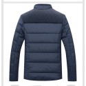 Men's Parka Outdoor Street Daily Fall Winter Regular Coat Stand Collar Regular Fit Warm Breathable Streetwear Sporty Casual Jacket Long Sleeve Plain Pocket Full Zip Black Blue / Going out