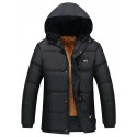Men's Parka Daily Fall Winter Regular Coat Stand Collar Slim Waterproof Windproof Warm Multi layer Casual Jacket Long Sleeve Solid Color Pocket Black Yellow