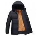 Men's Parka Daily Fall Winter Regular Coat Stand Collar Slim Waterproof Windproof Warm Multi layer Casual Jacket Long Sleeve Solid Color Pocket Black Yellow