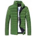 men warm stand collar slim winter zip outerwear jacket (l, gray)