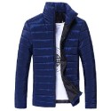 men warm stand collar slim winter zip outerwear jacket (l, gray)