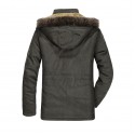 Men's Parka Outdoor Street Daily Fall Winter Long Coat Regular Fit Thermal Warm Breathable Sporty Casual Jacket Long Sleeve Solid Color Fur Trim Pocket Black Blue Army Green / Full Zip / Going out