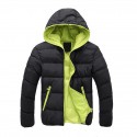 men's hooded winter coat warm puffer jacket thicken cotton mountain waterproof ski jacket windproof warm snow coat(orange,medium)