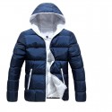 men's hooded winter coat warm puffer jacket thicken cotton mountain waterproof ski jacket windproof warm snow coat(orange,medium)