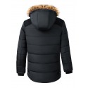 Men's Parka Outdoor Street Daily Fall Winter Regular Coat Regular Fit Warm Breathable Sporty Casual Jacket Long Sleeve Plain Fur Trim Pocket Black Khaki Red / Going out