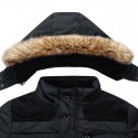 Men's Parka Outdoor Street Daily Fall Winter Regular Coat Regular Fit Warm Breathable Sporty Casual Jacket Long Sleeve Plain Fur Trim Pocket Black Khaki Red / Going out