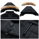 Men's Parka Outdoor Street Daily Fall Winter Regular Coat Regular Fit Warm Breathable Sporty Casual Jacket Long Sleeve Plain Fur Trim Pocket Black Khaki Red / Going out