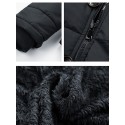 Men's Parka Outdoor Street Daily Fall Winter Regular Coat Regular Fit Warm Breathable Sporty Casual Jacket Long Sleeve Plain Fur Trim Pocket Black Khaki Red / Going out