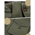 Men's Parka Outdoor Street Daily Fall Winter Long Coat Regular Fit Thermal Warm Breathable Sporty Casual Jacket Long Sleeve Solid Color Fur Trim Pocket Green Blue Khaki / Full Zip / Cotton