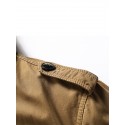 Men's Parka Outdoor Street Daily Winter Regular Coat Stand Collar Regular Fit Warm Breathable Sporty Casual Jacket Long Sleeve Solid Color Pocket Full Zip Black Army Green Khaki / Cotton / Going out