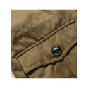 Men's Parka Outdoor Street Daily Winter Regular Coat Stand Collar Regular Fit Warm Breathable Sporty Casual Jacket Long Sleeve Solid Color Pocket Full Zip Black Army Green Khaki / Cotton / Going out