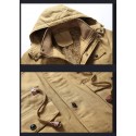Men's Parka Outdoor Street Daily Fall Winter Regular Coat Regular Fit Warm Breathable Sporty Casual Jacket Long Sleeve Plain Pocket Full Zip Green Black Khaki / Cotton / Going out