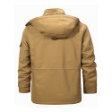 Men's Parka Outdoor Street Daily Fall Winter Regular Coat Regular Fit Warm Breathable Sporty Casual Jacket Long Sleeve Plain Pocket Full Zip Green Black Khaki / Cotton / Going out