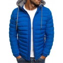 Men's Jacket Parka Plaid / Check Lake blue / Navy / Black S / M / L