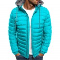 Men's Jacket Parka Plaid / Check Lake blue / Navy / Black S / M / L